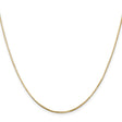 14K Yellow Gold 0.9 mm Polished Chain Necklace, Solid