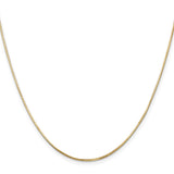 14K Yellow Gold 0.9 mm Polished Chain Necklace, Solid