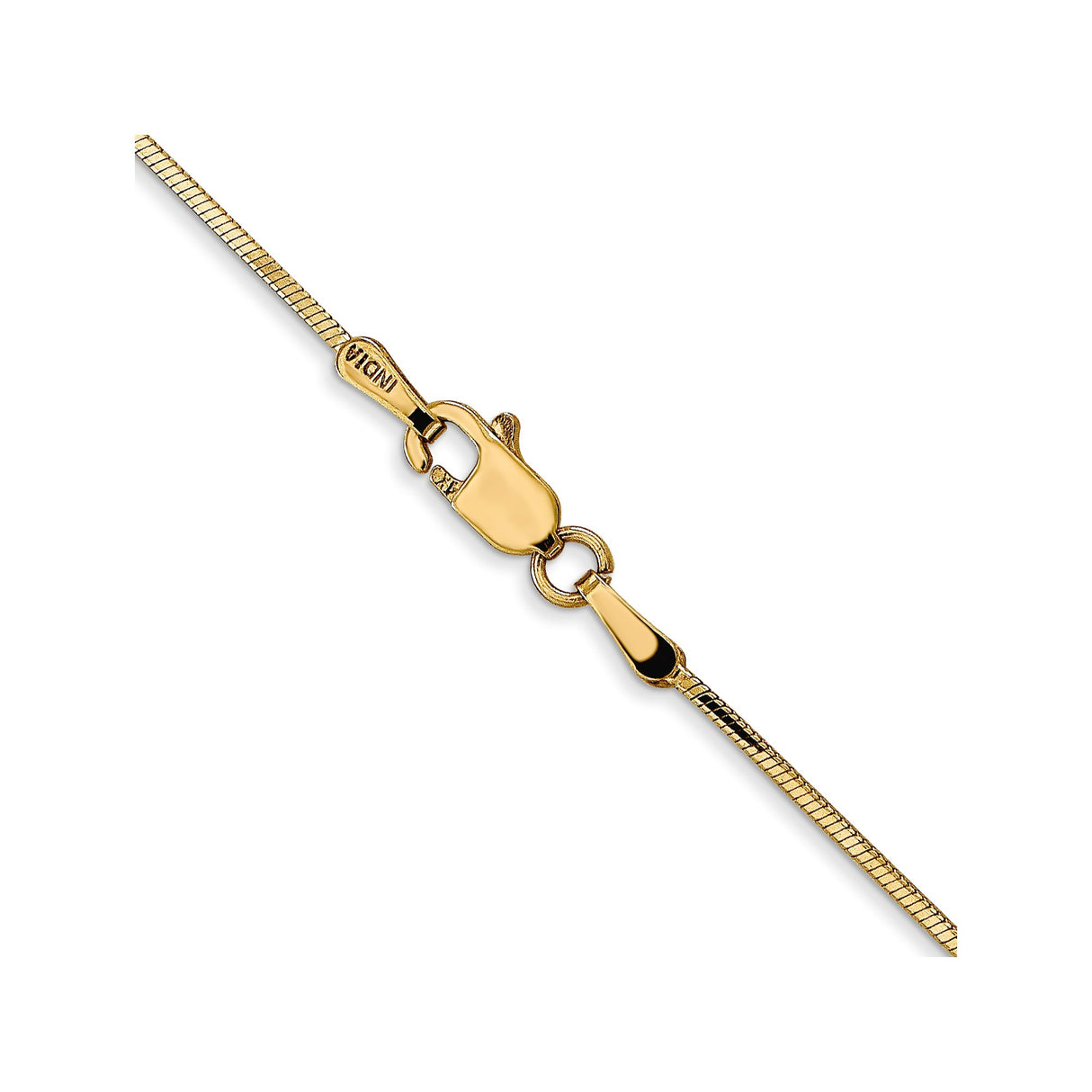 14K Yellow Gold 0.9 mm Polished Chain Necklace, Solid alternate angle