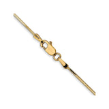 14K Yellow Gold 0.9 mm Polished Chain Necklace, Solid alternate angle