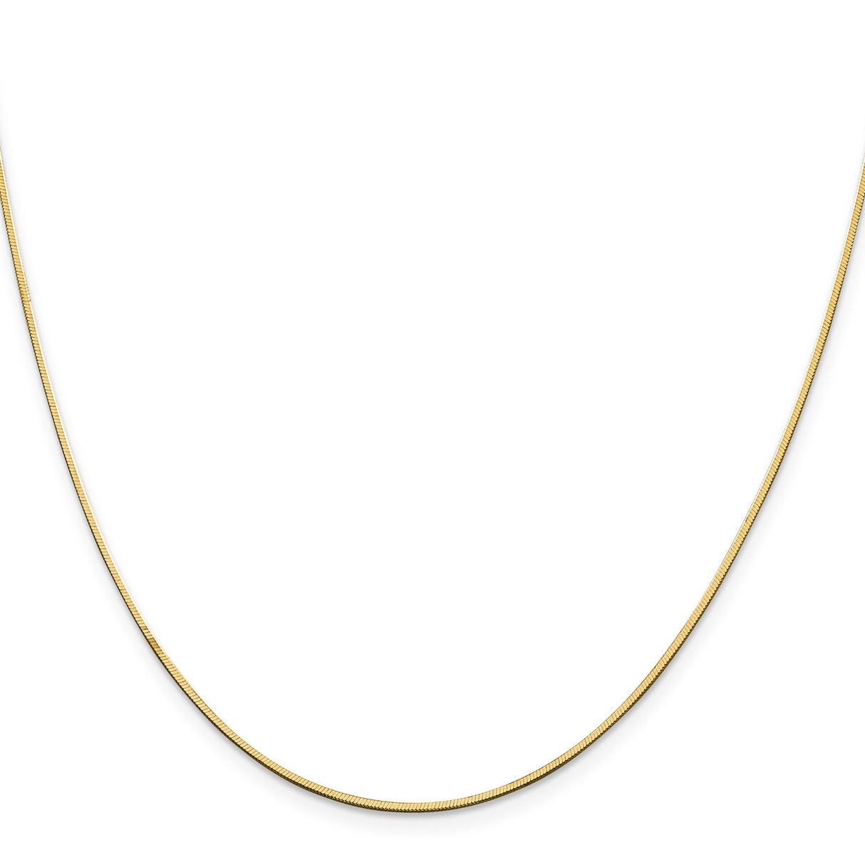 14K Yellow Gold 1 mm Polished Chain Necklace, Solid