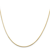 14K Yellow Gold 1 mm Polished Chain Necklace, Solid