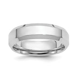 White Gold Knife Edge, Beveled Edge wedding band ring