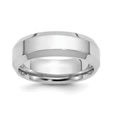 White Gold Knife Edge, Beveled Edge wedding band ring