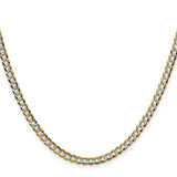 14K Yellow Gold 3.7 mm Polished Chain Necklace, Solid