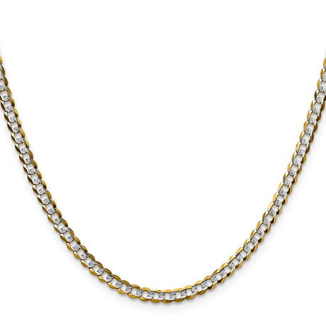 14K Yellow Gold 3.7 mm Polished Chain Necklace, Solid