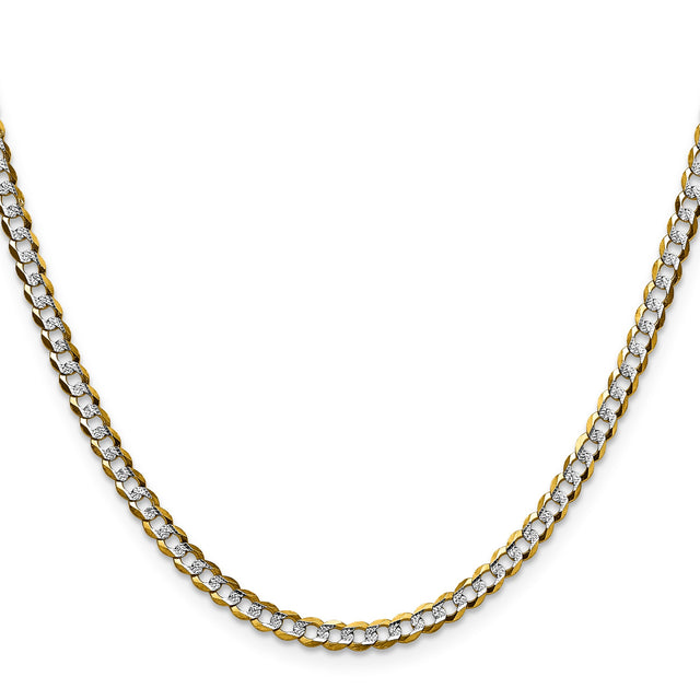 14K Yellow Gold 3.7 mm Polished Chain Necklace, Solid