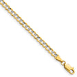 14K Yellow Gold 3.7 mm Polished Chain Bracelet, Solid shown for scale