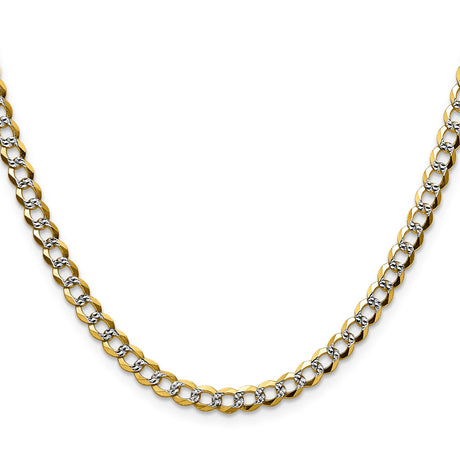 14K Yellow Gold 4.8 mm Polished Chain Necklace, Solid