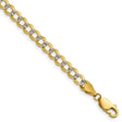 14K Yellow Gold 4.8 mm Polished Chain Bracelet, Solid shown for scale