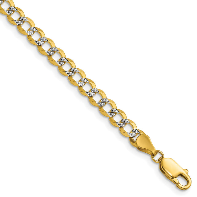 14K Yellow Gold 4.8 mm Polished Chain Bracelet, Solid shown for scale