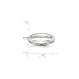 White Gold Comfort Fit wedding band ring shown for scale