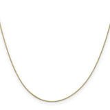 14K Yellow Gold 0.5 mm Box Chain Anklet, Polished