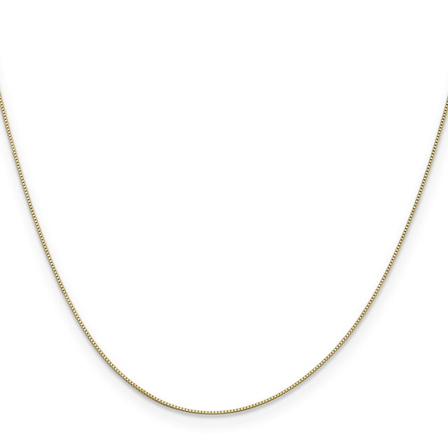 14K Yellow Gold 0.5 mm Box Chain Anklet, Polished