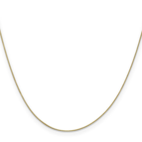 14K Yellow Gold 0.5 mm Box Chain Necklace, Polished