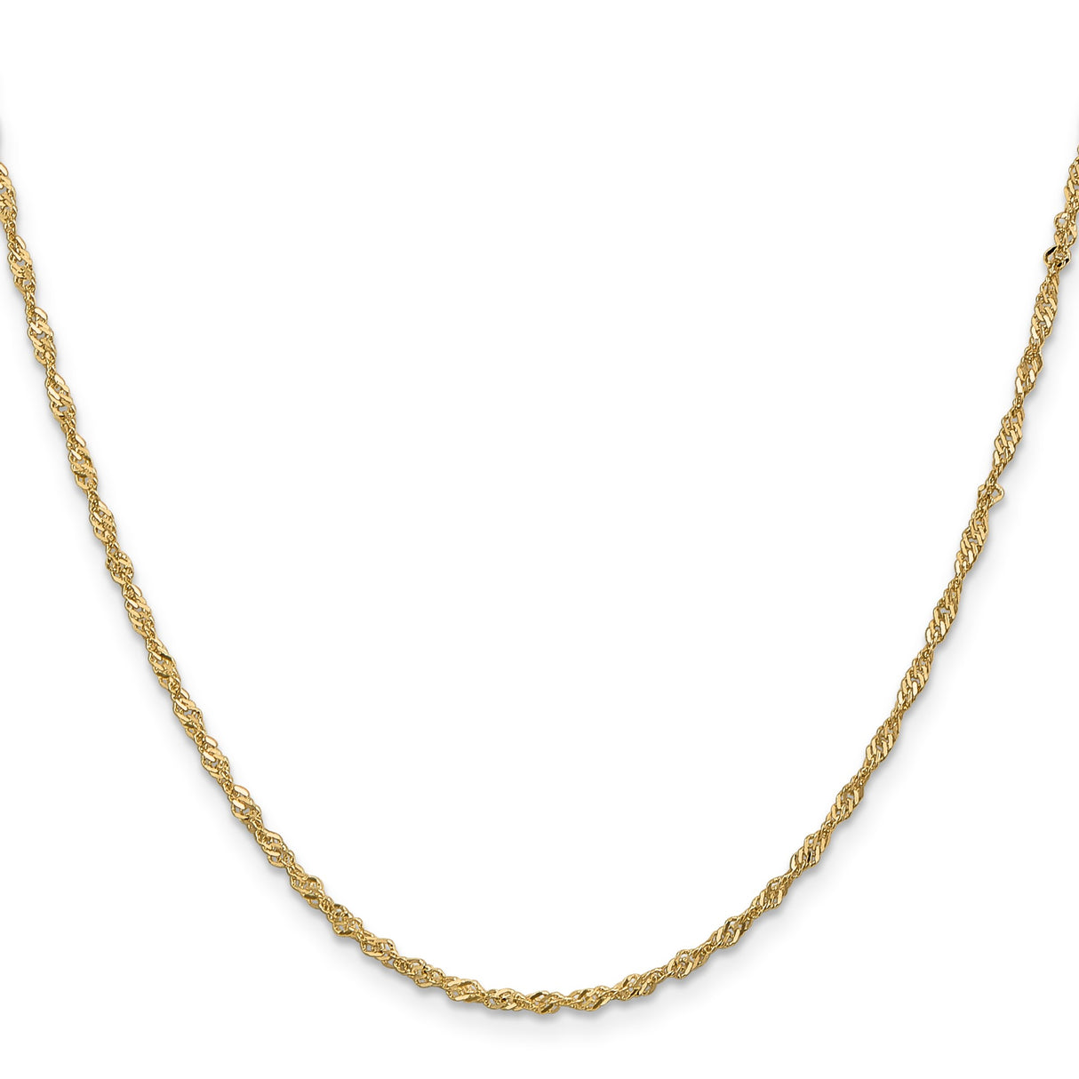 14K Yellow Gold 1.7 mm Singapore Chain Necklace, Polished