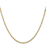 14K Yellow Gold 1.7 mm Singapore Chain Necklace, Polished