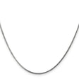 14K White Gold 1.3 mm Curb Chain Necklace, Polished
