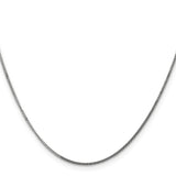 14K White Gold 1.3 mm Curb Chain Necklace, Polished