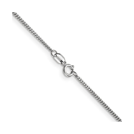 14K White Gold 1.3 mm Curb Chain Necklace, Polished alternate angle