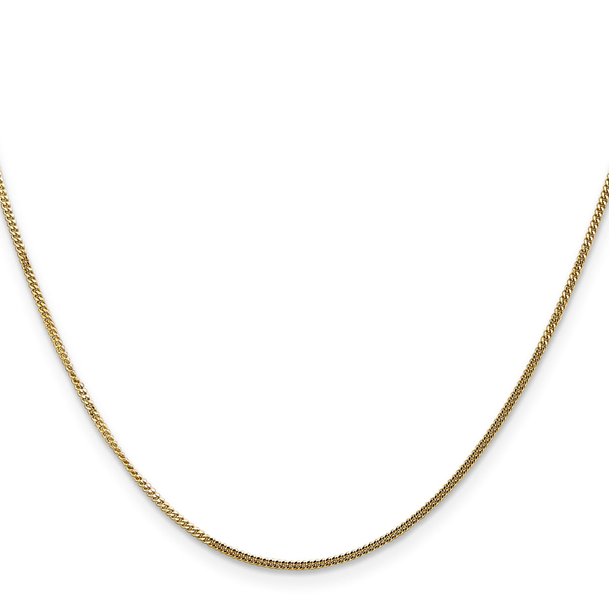 14K Yellow Gold 1.3 mm Curb Chain Necklace, Polished