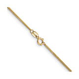 14K Yellow Gold 1.3 mm Curb Chain Necklace, Polished alternate angle