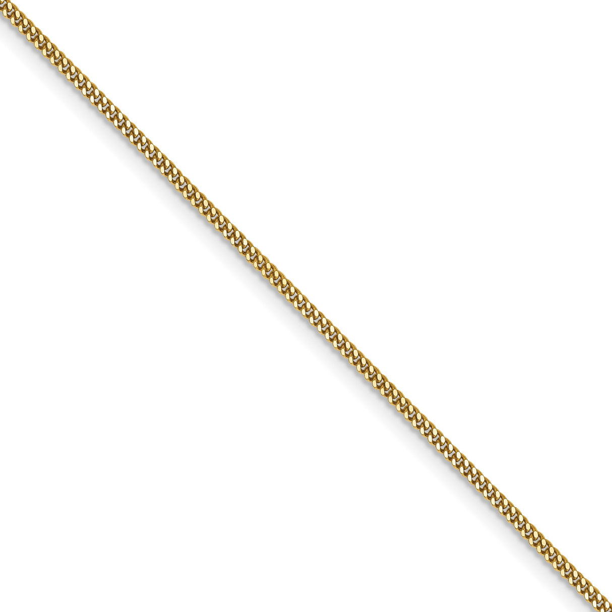 14K Yellow Gold 1.3 mm Curb Chain Necklace, Polished detail view