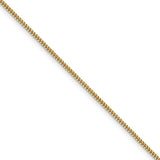 14K Yellow Gold 1.3 mm Curb Chain Necklace, Polished detail view
