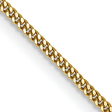 14K Yellow Gold 1.3 mm Curb Chain Necklace, Polished detail view
