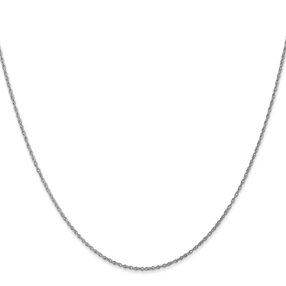 14K White Gold 0.8 mm Rope Chain Necklace, Polished