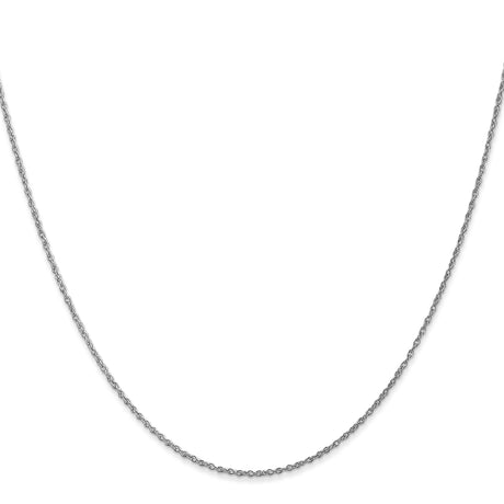 14K White Gold 0.8 mm Rope Chain Necklace, Polished