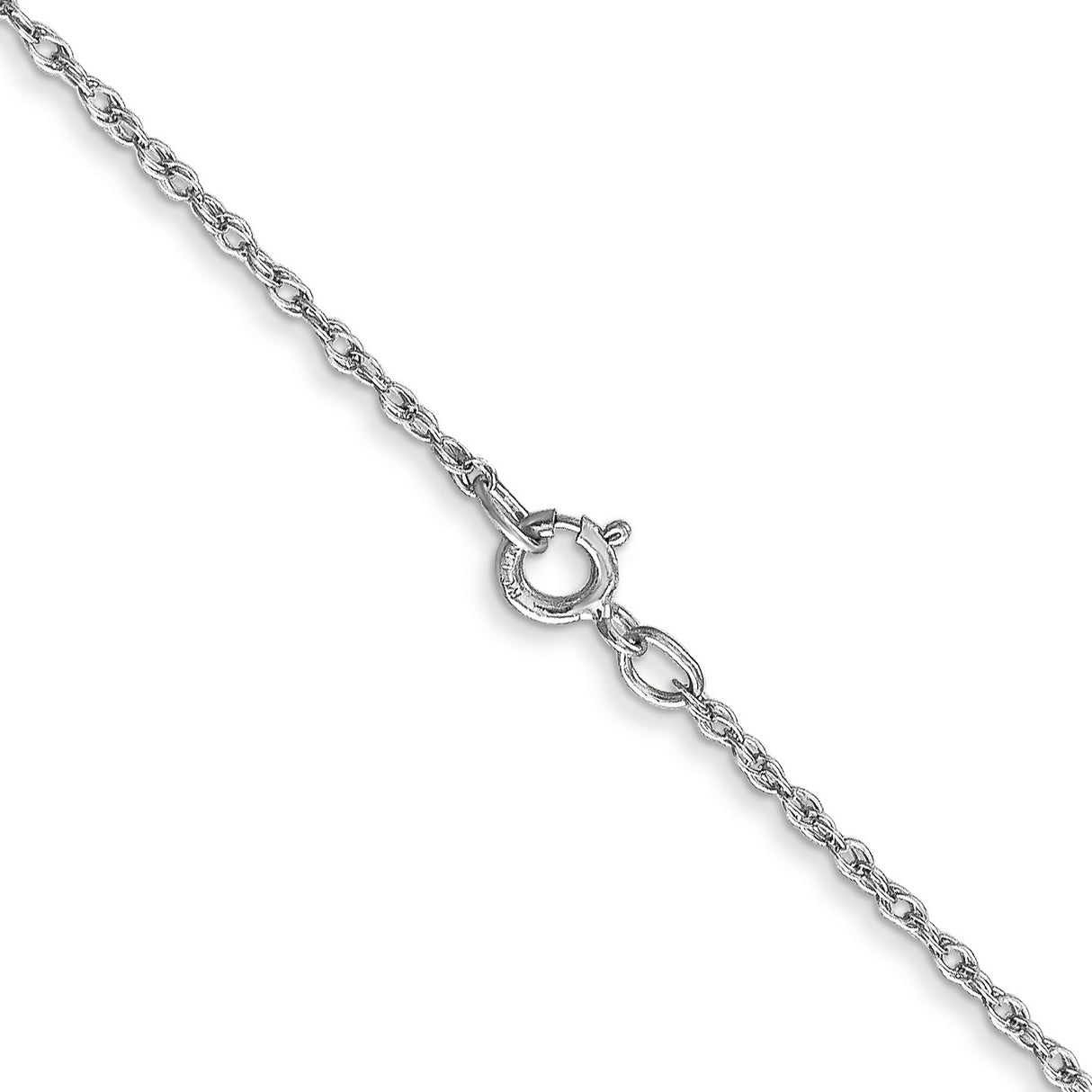 14K White Gold 0.8 mm Rope Chain Necklace, Polished alternate angle