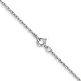 14K White Gold 0.8 mm Rope Chain Necklace, Polished alternate angle