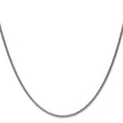 14K White Gold 1.7 mm Polished Chain Necklace, Solid