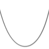 14K White Gold 1.7 mm Polished Chain Necklace, Solid