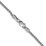 14K White Gold 1.7 mm Polished Chain Necklace, Solid alternate angle