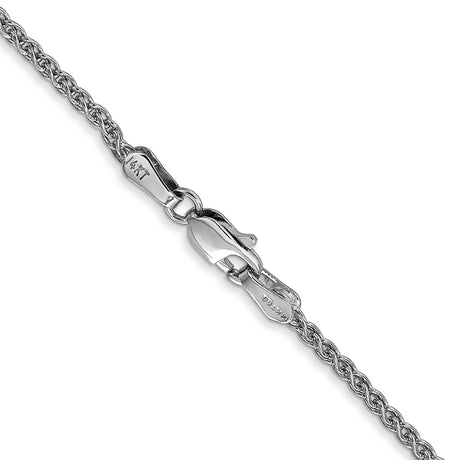 14K White Gold 1.7 mm Polished Chain Necklace, Solid alternate angle