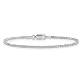 14K White Gold 1.7 mm Polished Chain Bracelet, Solid