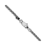 14K White Gold 2.1 mm Polished Chain Necklace, Solid alternate angle