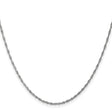 14K White Gold 1.4 mm Singapore Chain Necklace, Polished