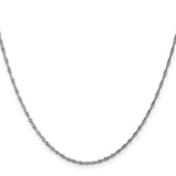 14K White Gold 1.4 mm Singapore Chain Necklace, Polished