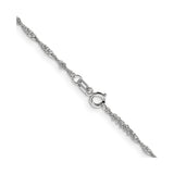 14K White Gold 1.4 mm Singapore Chain Necklace, Polished alternate angle
