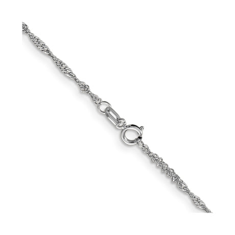 14K White Gold 1.4 mm Singapore Chain Necklace, Polished alternate angle