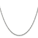 14K White Gold 1.7 mm Singapore Chain Necklace, Polished
