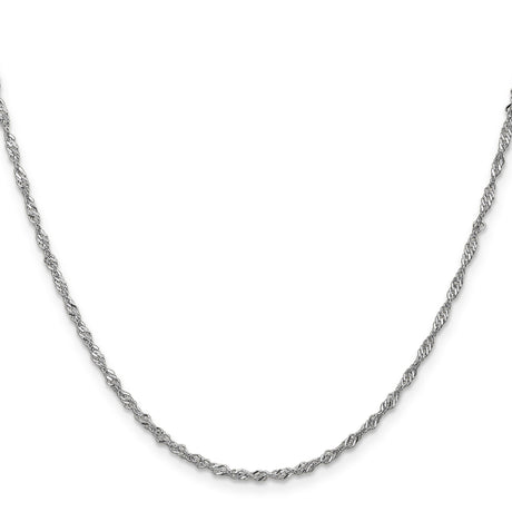14K White Gold 1.7 mm Singapore Chain Necklace, Polished