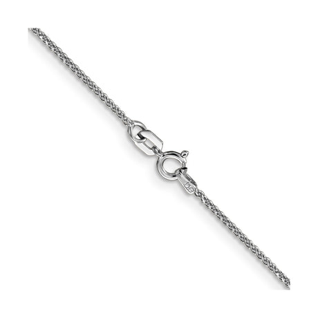 14K White Gold 1.05 mm Polished Chain Necklace, Solid alternate angle
