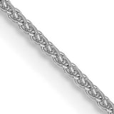 14K White Gold 1.05 mm Polished Chain Necklace, Solid detail view