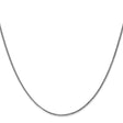 14K White Gold 1.25 mm Polished Chain Necklace, Solid