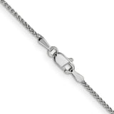 14K White Gold 1.25 mm Polished Chain Necklace, Solid alternate angle