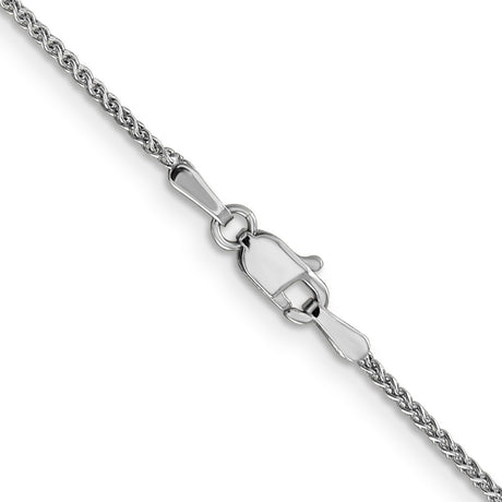 14K White Gold 1.25 mm Polished Chain Necklace, Solid alternate angle